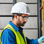 **

"A professional construction materials testing engineer, fully clothed in appropriate work attire with a hard hat and safety vest, inspecting a concrete sample in a laboratory setting, safe for work, appropriate content, professional, perfect anatomy, correct proportions, well-formed hands, natural pose, high quality, family-friendly."

**
